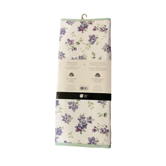 Kitchen Aid Reversible Drying Mat NEW Purple Floral - Picture 5 of 10